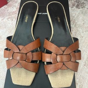 Saint Laurent Nu Pieds Sandals in Brown